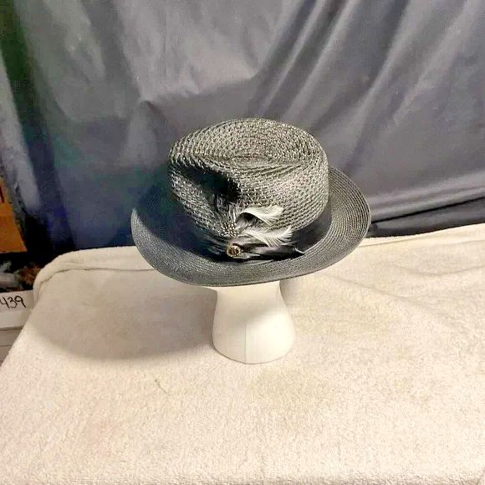 Bruno Capelo Julian Collection Fedora Style Feathered Fedora Hat Sz M